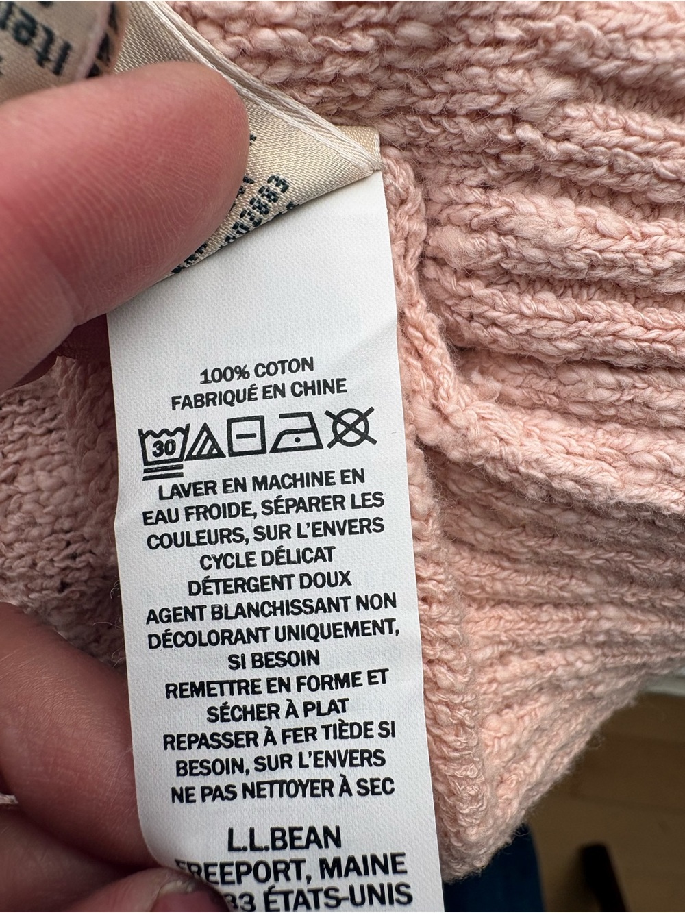 L.L.Bean 100% cotton textured knit sweater rolled neck pullover women's size M - Picture 6 of 7